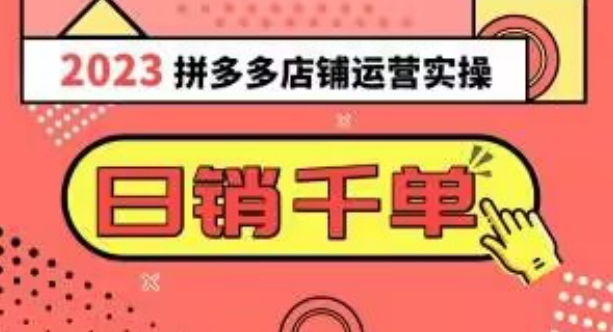 2023拼多多运营实操，每天30分钟日销1000＋，爆款选品技巧大全（10节课）_豪客资源库