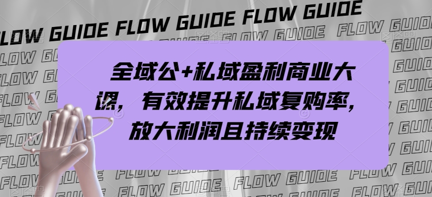 全域公+私域盈利商业大课，有效提升私域复购率，放大利润且持续变现_豪客资源库