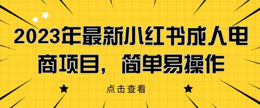 2023年最新小红书成人电商项目，简单易操作【详细教程】【揭秘】_豪客资源库