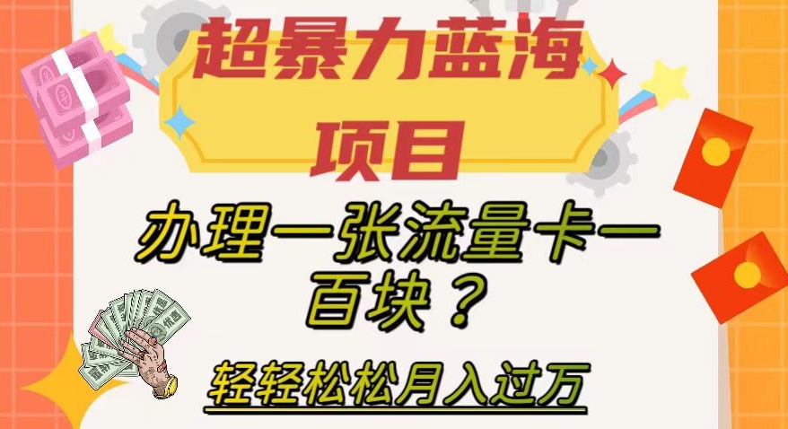 超暴力蓝海项目，办理一张流量卡一百块？轻轻松松月入过万，保姆级教程【揭秘】_豪客资源库