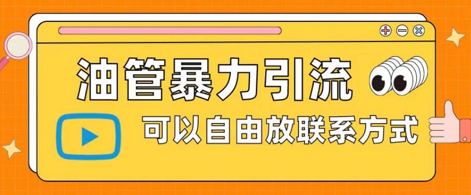 油管暴力引流，可以自由放联系方式【揭秘】_豪客资源库