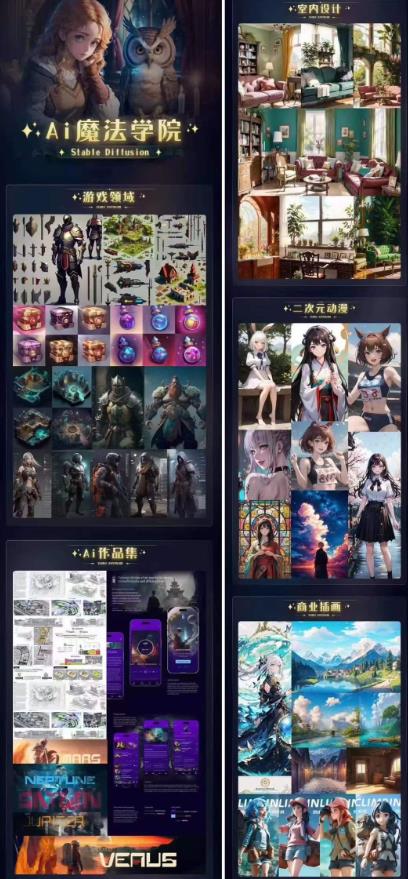 Ai魔法绘画 Stable Diffusion专业课高效辅助Ui/运营作品集0到精通系统课_豪客资源库