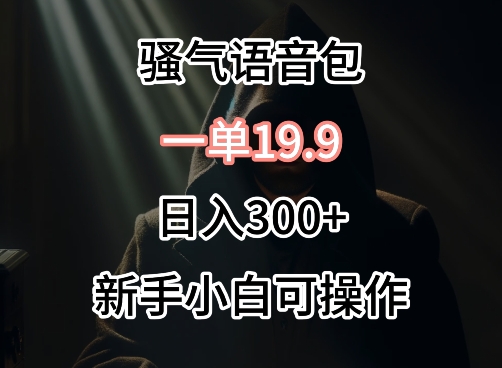 0成本卖骚气语音包，一单19.9.日入300+【揭秘】_豪客资源库