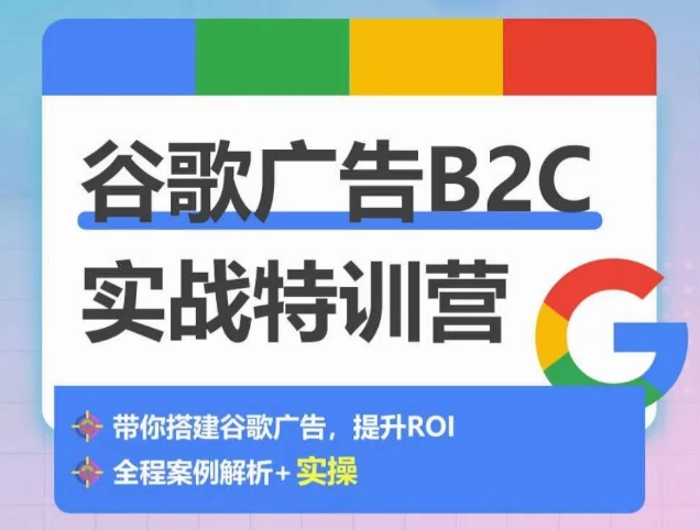 谷歌广告B2C实战特训营，500+谷歌账户总结经验，实战演示如何从0-1搭建广告账户_豪客资源库