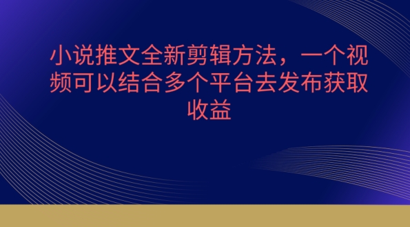 小说推文全新剪辑方法，一个视频可以结合多个平台去发布获取【揭秘】_豪客资源库