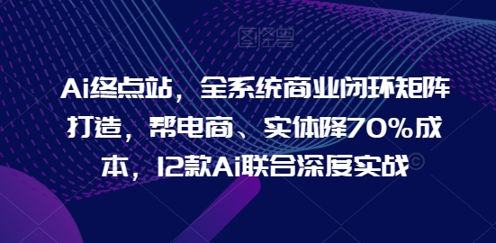 Ai终点站，全系统商业闭环矩阵打造，帮电商、实体降70%成本，12款Ai联合深度实战_豪客资源库