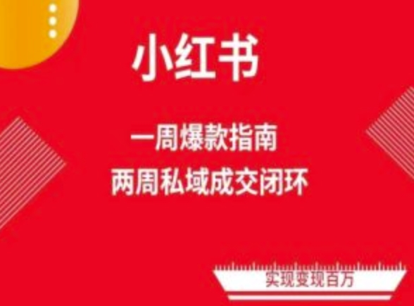 爆款小红书免费流量体系课程(两周变现)，小红书电商教程_豪客资源库