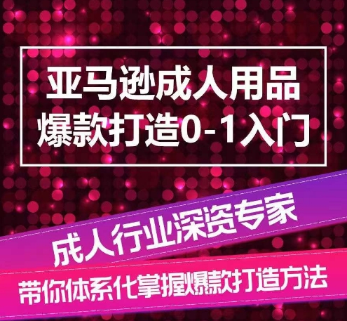 亚马逊成人用品爆款打造0-1入门，系统化讲解亚马逊成人用品爆款打造的流程_豪客资源库