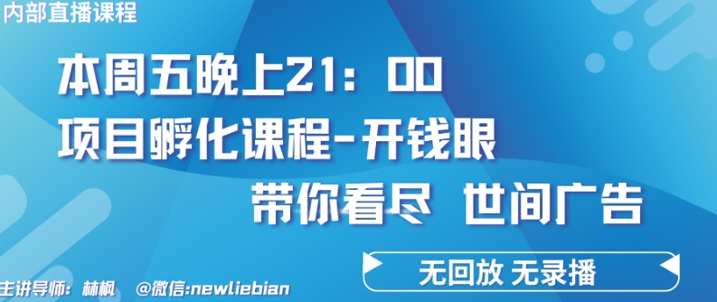 4.26日内部回放课程《项目孵化-开钱眼》赚钱的底层逻辑【揭秘】_豪客资源库