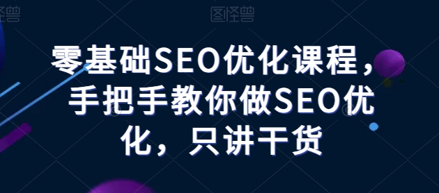 零基础SEO优化课程，手把手教你做SEO优化，只讲干货_豪客资源库