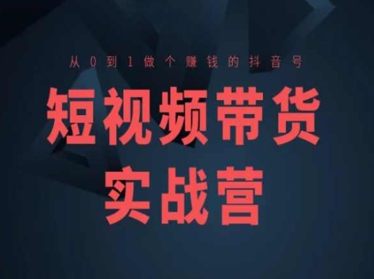 短视频带货实战营(高阶课)，从0到1做个赚钱的抖音号_豪客资源库