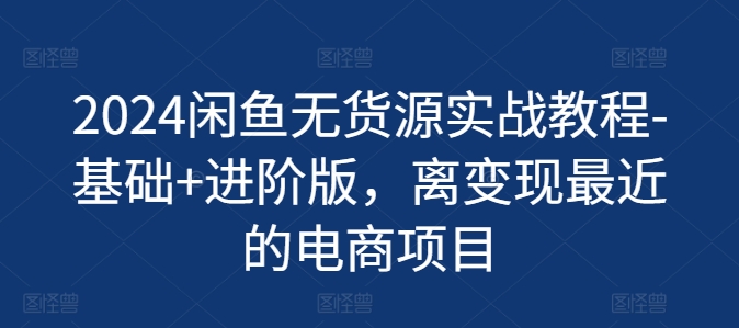 2024闲鱼无货源实战教程-基础+进阶版，离变现最近的电商项目_豪客资源库