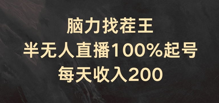 脑力找茬王，半无人直播100%起号，每天收入200+【揭秘】_豪客资源库