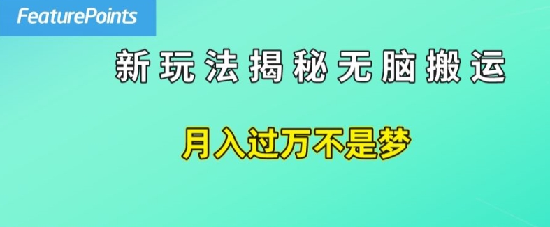 简单操作，每天50美元收入，搬运就是赚钱的秘诀【揭秘】_豪客资源库