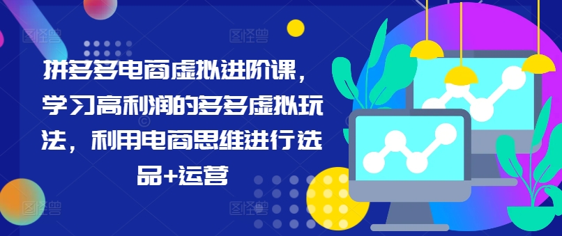 拼多多电商虚拟进阶课，学习高利润的多多虚拟玩法，利用电商思维进行选品+运营（更新）_豪客资源库