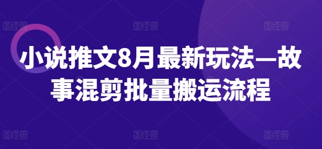 小说推文8月最新玩法—故事混剪批量搬运流程_豪客资源库