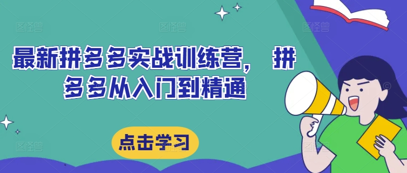 最新拼多多实战训练营， 拼多多从入门到精通_豪客资源库