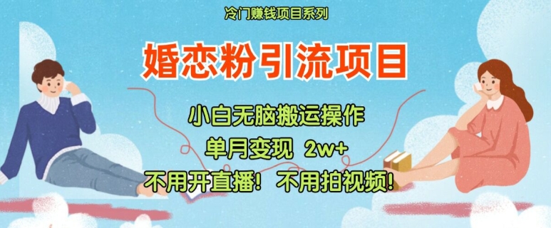 小红书婚恋粉引流，不用开直播，不用拍视频，不用做交付【揭秘】_豪客资源库