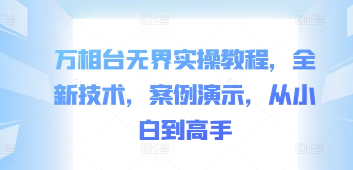 万相台无界实操教程，全新技术，案例演示，从小白到高手_豪客资源库