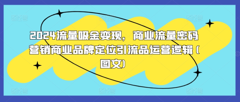 2024流量吸金变现，商业流量密码营销商业品牌定位引流品运营逻辑(图文)_豪客资源库