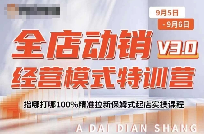 全店动销经营模式特训营，指哪打哪100%精准拉新保姆式起店实操课程_豪客资源库