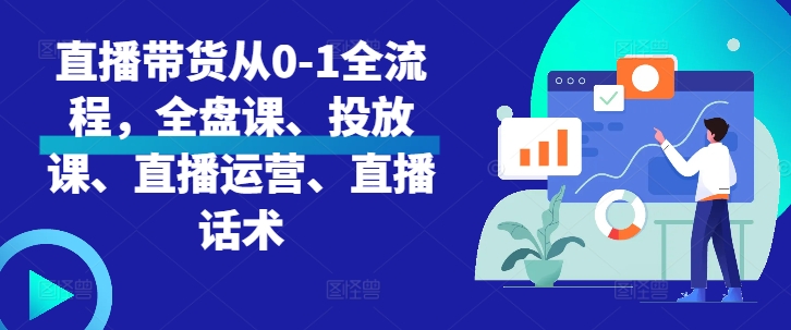 直播带货从0-1全流程，全盘课、投放课、直播运营、直播话术_豪客资源库