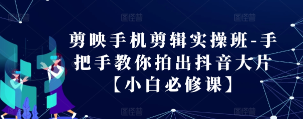 剪映手机剪辑实操班-手把手教你拍出抖音大片【小白必修课】_豪客资源库