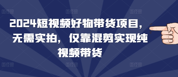 2024短视频好物带货项目，无需实拍，仅靠混剪实现纯视频带货_豪客资源库