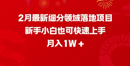 2月最新细分领域落地项目，新手小白也可快速上手，月入1W——豪客资源创业项目网-豪客资源_豪客资源库