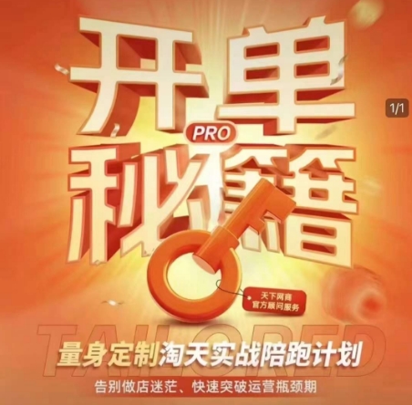 淘宝开单秘籍PRO，量身定制淘天实战陪跑计划，告别做店迷茫、快速突破运营瓶颈期——豪客资源创业项目网-豪客资源_豪客资源库