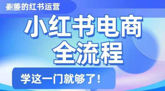 小红书电商全流程，精简易懂，从入门到精通，学这一门就够了——豪客资源创业项目网-豪客资源_豪客资源库