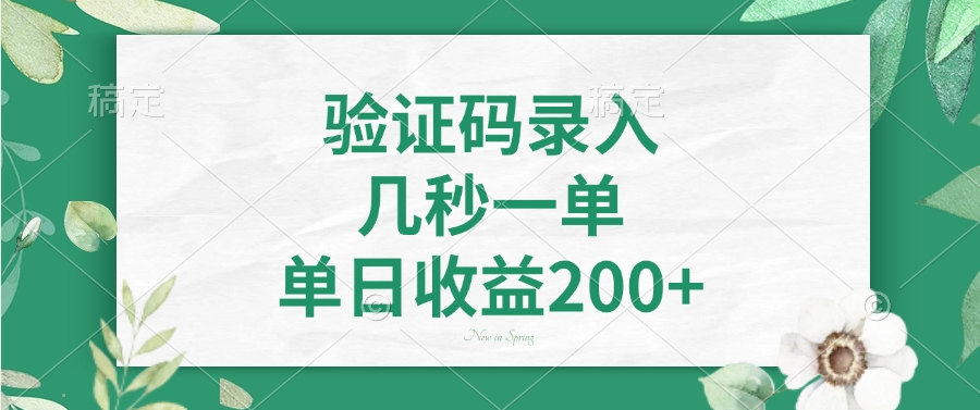 （14221期）验证码录入，几秒一单，单日收益200+_豪客资源创业项目网-豪客资源_豪客资源库