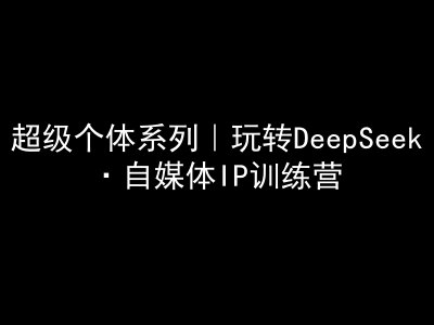 超级个体系列，玩转DeepSeek·自媒体IP训练营，deepseek教程——豪客资源创业项目网-豪客资源_豪客资源库