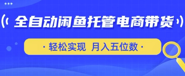 全自动闲鱼托管式电商带货，只需一部安卓手机和一个闲鱼号，轻松实现月入五位数【揭秘】——豪客资源创业项目网-豪客资源_豪客资源库