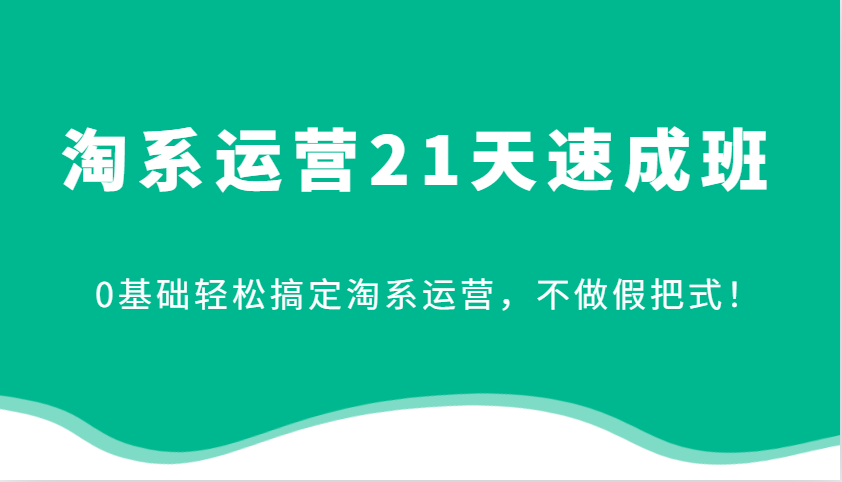 淘系运营21天速成班，0基础轻松搞定淘系运营，不做假把式！（更新）_豪客资源创业网-豪客资源_豪客资源库