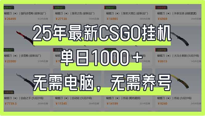 （14178期）25年最新CSGO挂机系统，单日1000+，无需电脑，无需养号，0基础可上手_豪客资源创业项目网-豪客资源_豪客资源库
