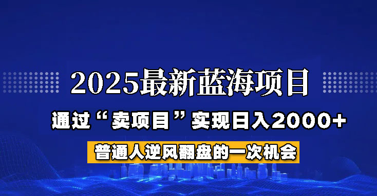 2025年蓝海项目，如何通过“网创项目”日入2000+_豪客资源创业网-豪客资源_豪客资源库