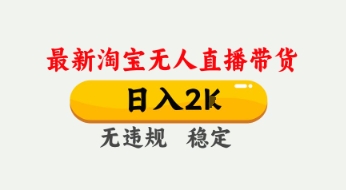 4月最新淘宝无人直播带货，日入数张，不违规不封号，独家技术，操作简单【揭秘】——豪客资源创业项目网-豪客资源_豪客资源库