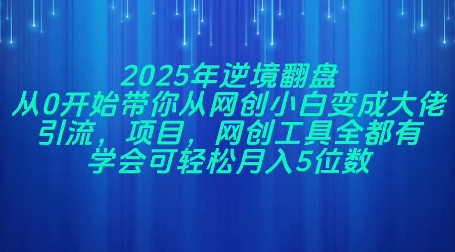 （14473期）2025年逆境翻盘，从0开始带你从网创小白变成大佬，引流，项目，网创工…_豪客资源创业项目网-豪客资源_豪客资源库