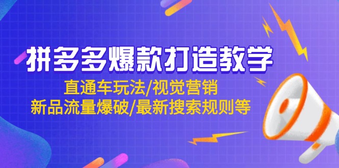 （14681期）拼多多爆款打造教学：直通车玩法/视觉营销/新品流量爆破/最新搜索规则等_豪客资源创业项目网-豪客资源_豪客资源库