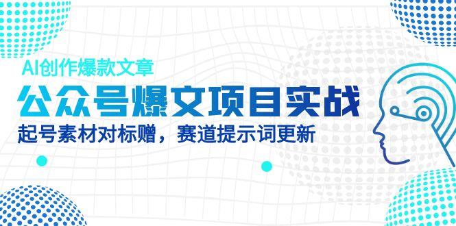 （14709期）公众号爆文项目实战，AI创作爆款文章，起号素材对标赠（附赛道AI提示词）_豪客资源创业项目网-豪客资源_豪客资源库