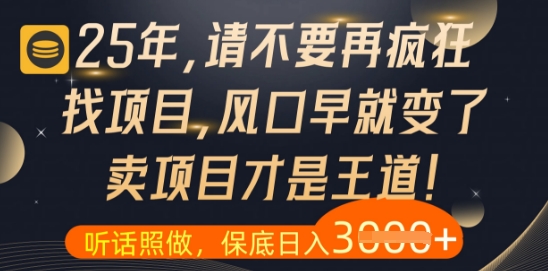 什么？25年你还在疯狂找项目做，醒醒吧，看完这些你全都懂了【揭秘】——豪客资源创业项目网-豪客资源_豪客资源库