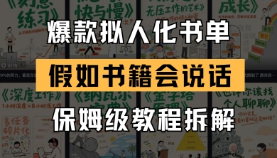 最新爆款拟人化书单玩法，假如书籍会说话，保姆级教程——豪客资源创业项目网-豪客资源_豪客资源库