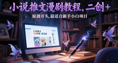 小说推文漫剧教程，二创+原创开头，最适合新手小白项目——豪客资源创业项目网-豪客资源_豪客资源库