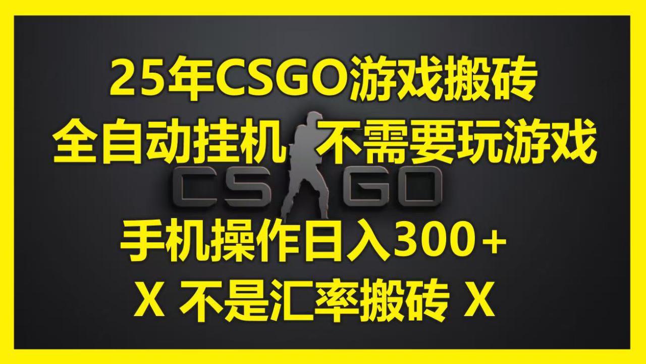 25年CSGO游戏搬砖，全自动挂机，不需要玩游戏，手机操作日入300+。(不是汇率搬砖)_豪客资源创业网-豪客资源_豪客资源库