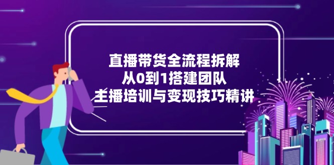 （15004期）直播带货全流程拆解：从0到1搭建团队，主播培训与变现技巧精讲_豪客资源创业项目网-豪客资源_豪客资源库