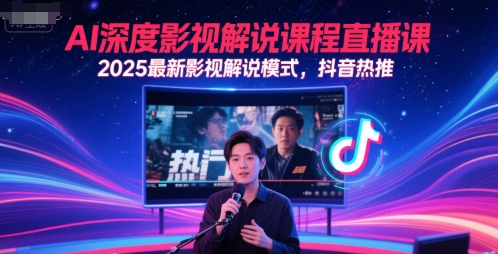 AI深度影视解说课程直播课，2025最新影视解说模式，抖音热推——豪客资源创业项目网-豪客资源_豪客资源库