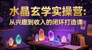 水晶玄学实操营：从兴趣到收入的闭环打造课——豪客资源创业项目网-豪客资源_豪客资源库