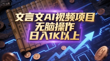 文言文AI视频项目，无脑操作，日入1K以上——豪客资源创业项目网-豪客资源_豪客资源库