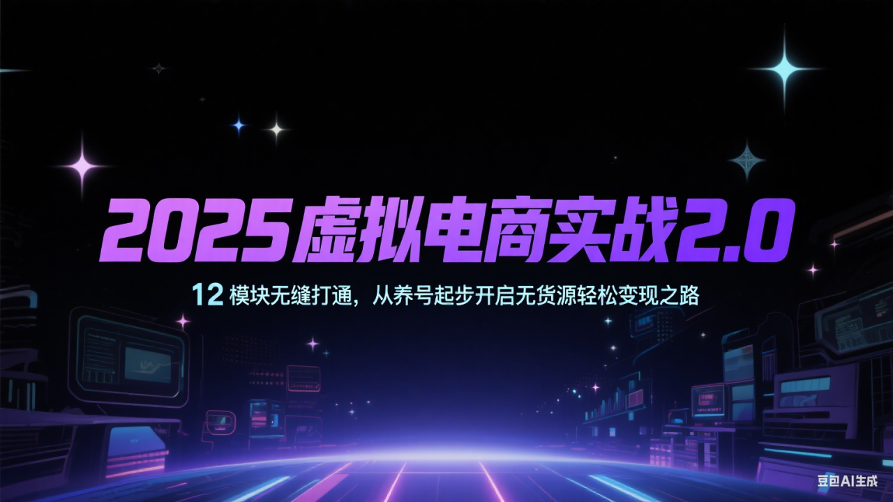 2025虚拟电商实战2.0，12模块无缝打通，从养号起步开启无货源轻松变现之路_豪客资源创业网-豪客资源_豪客资源库